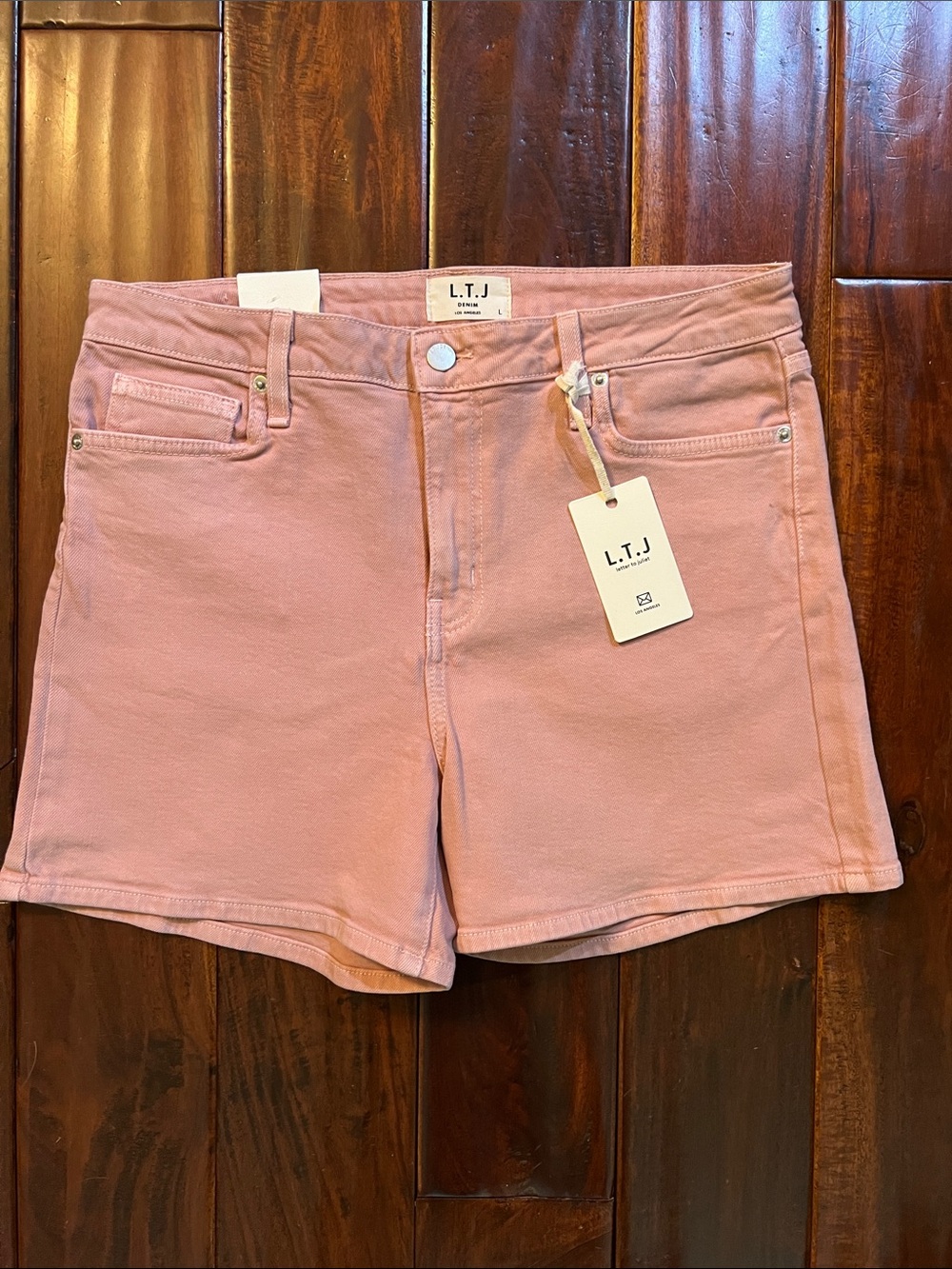 L.T.J Dusty Pink Denim Jean Shorts
